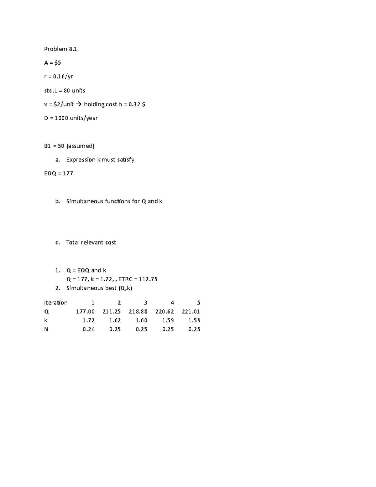 Homework 5 Solution Homework 5 Solution - Problem 8. A = $ R = 0/yr Std ...