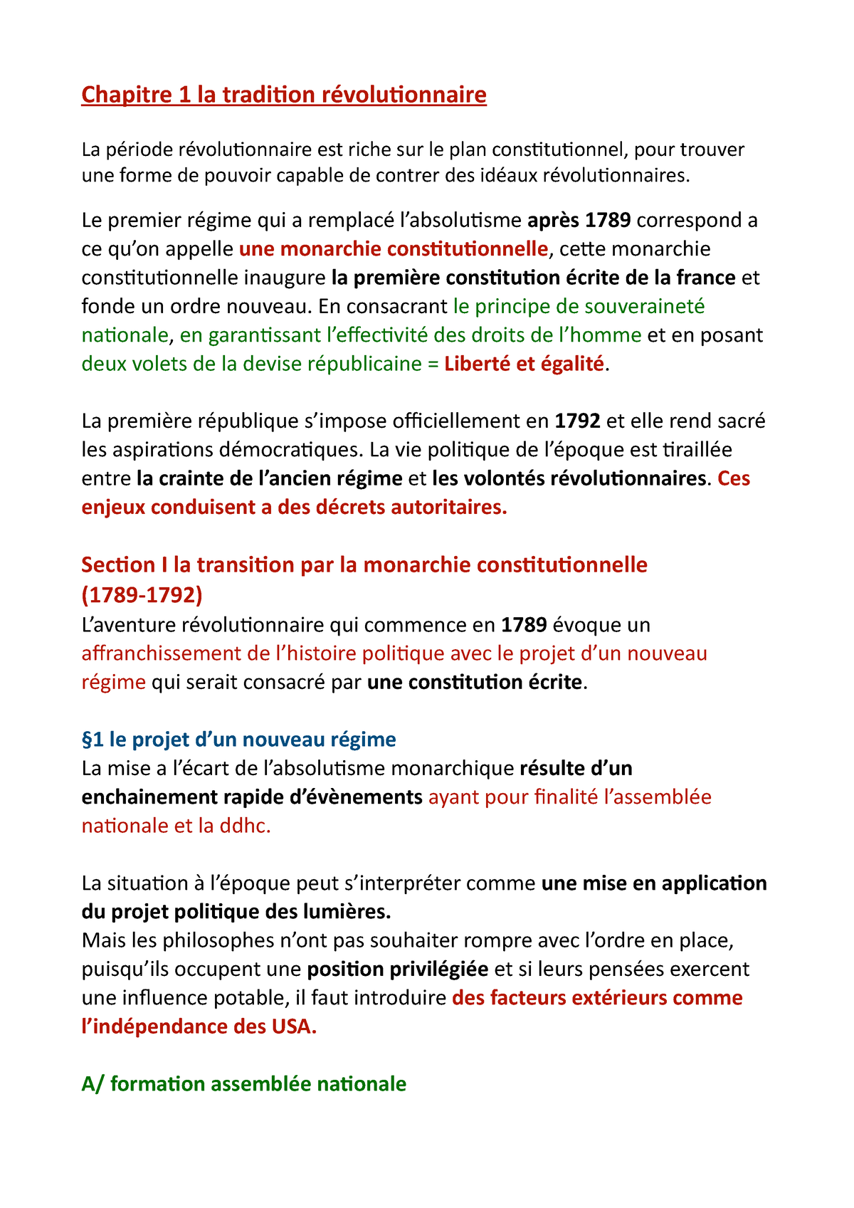 Histoire Constitutionnelle Chapitre La Tradi On R Volu Onnaire La