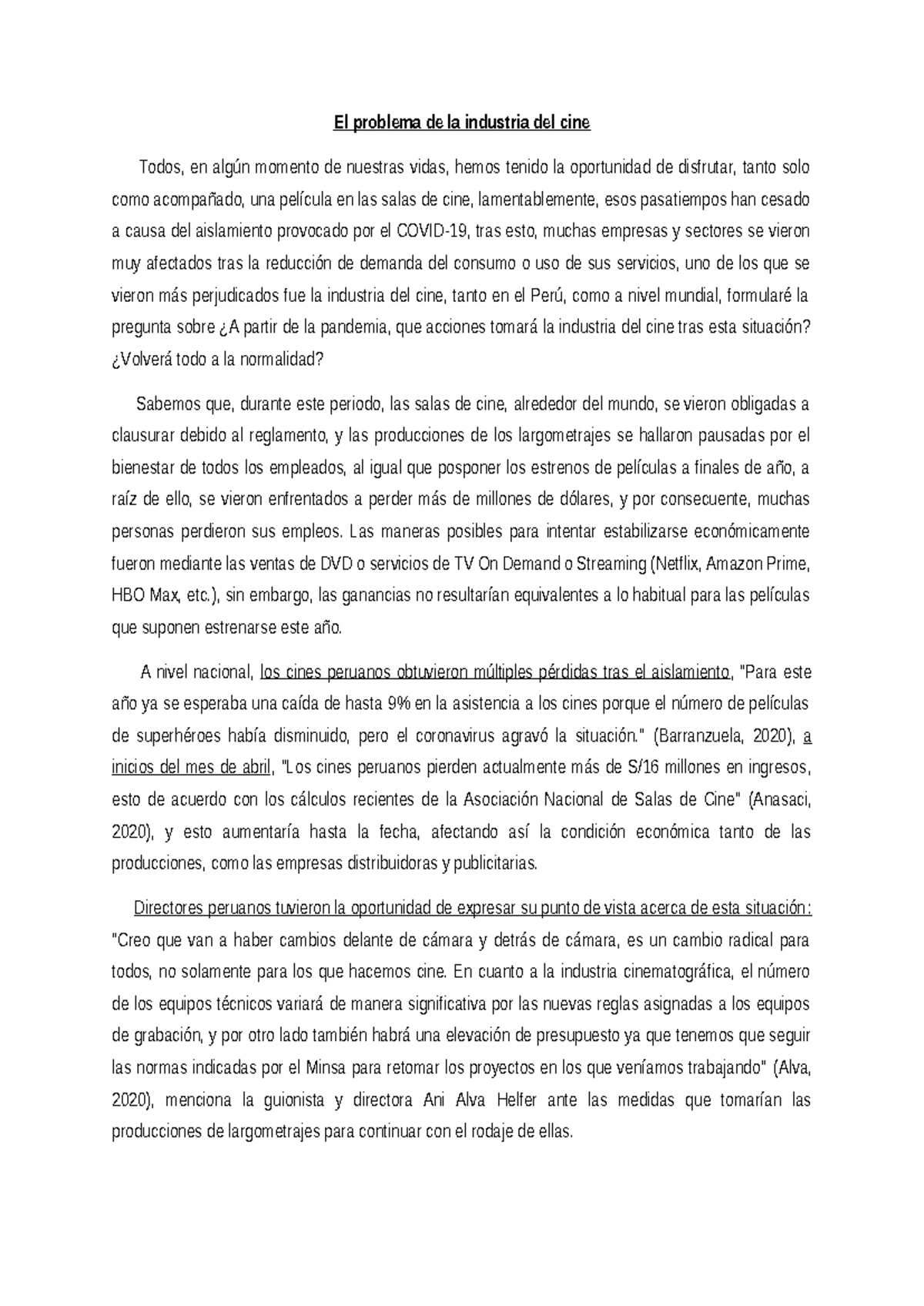 El problema de la industria del cine en pandemia - El problema de la ...