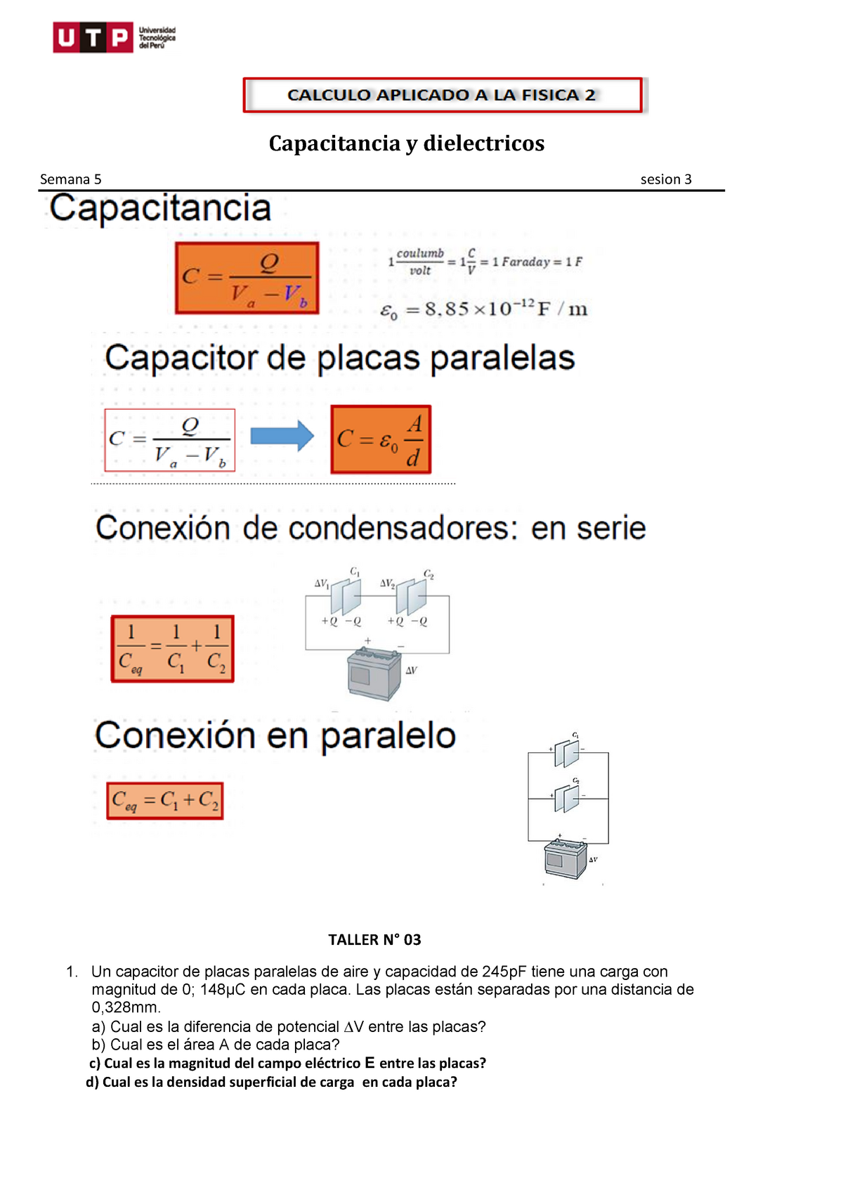 S05.s3-Taller 03 - Practica De Capacitador Y Diaelectros - Capacitancia ...