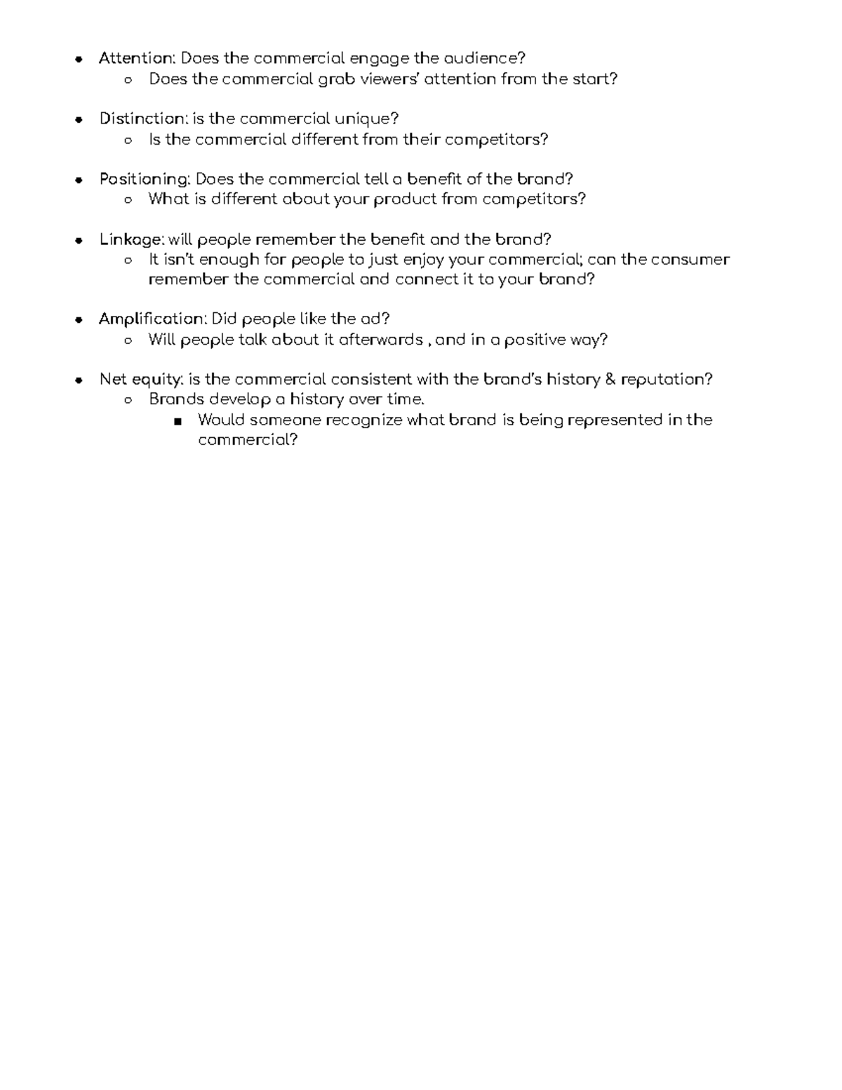 Copy of Note Sheet - Adplan - Attention: Does the commercial engage the ...