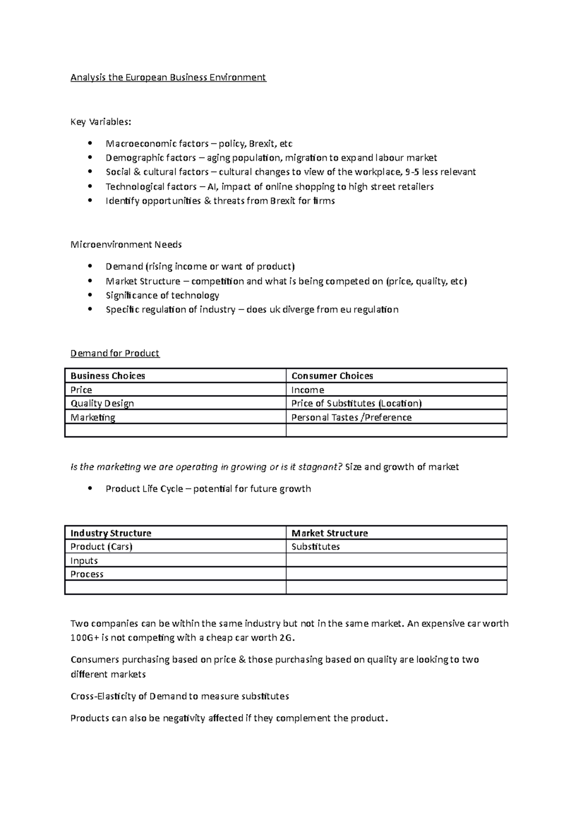 Analysis European Business Environment Analysis The European Business