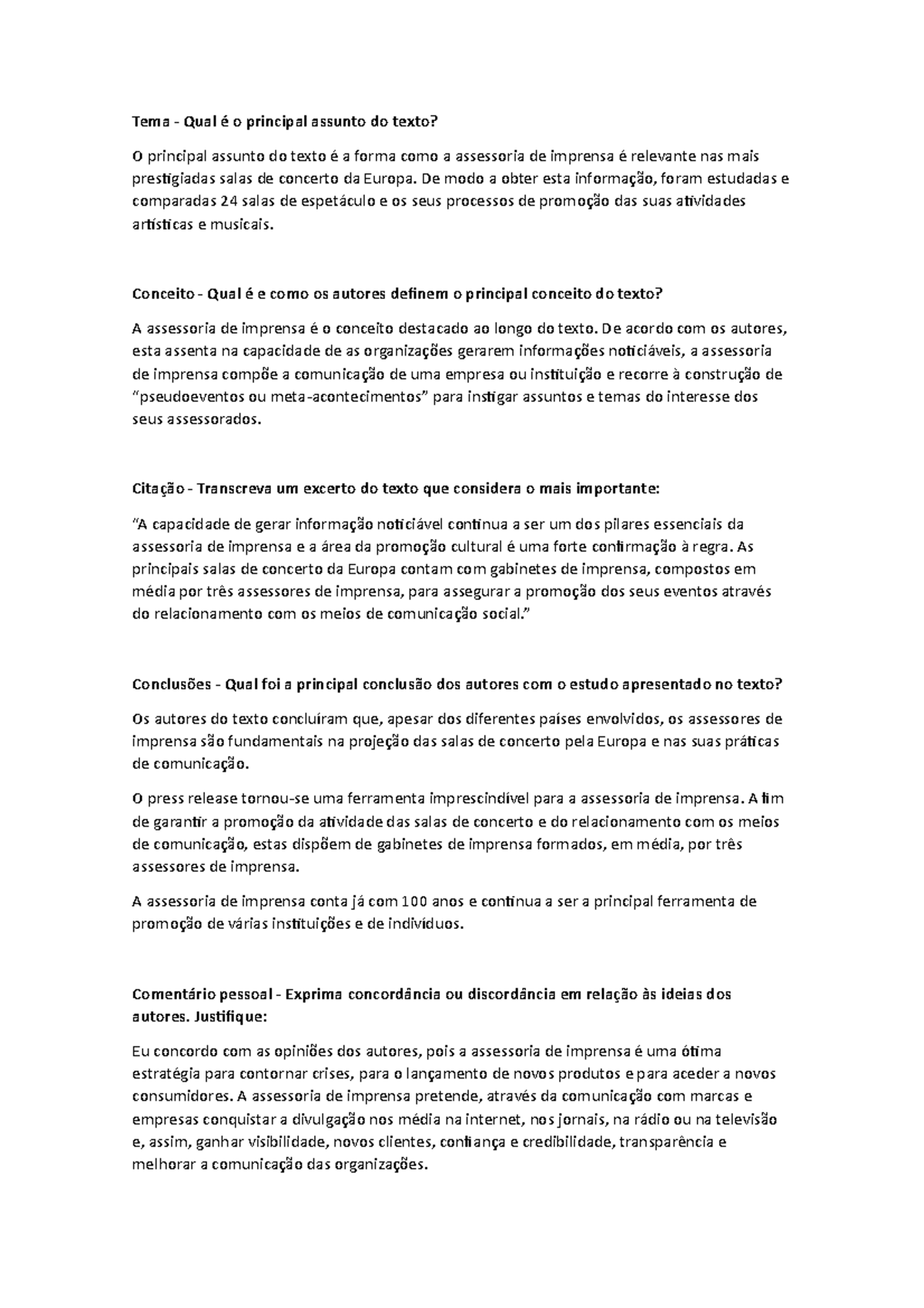 Ficha de leitura 4 - Tema - Qual é o principal assunto do texto? O ...