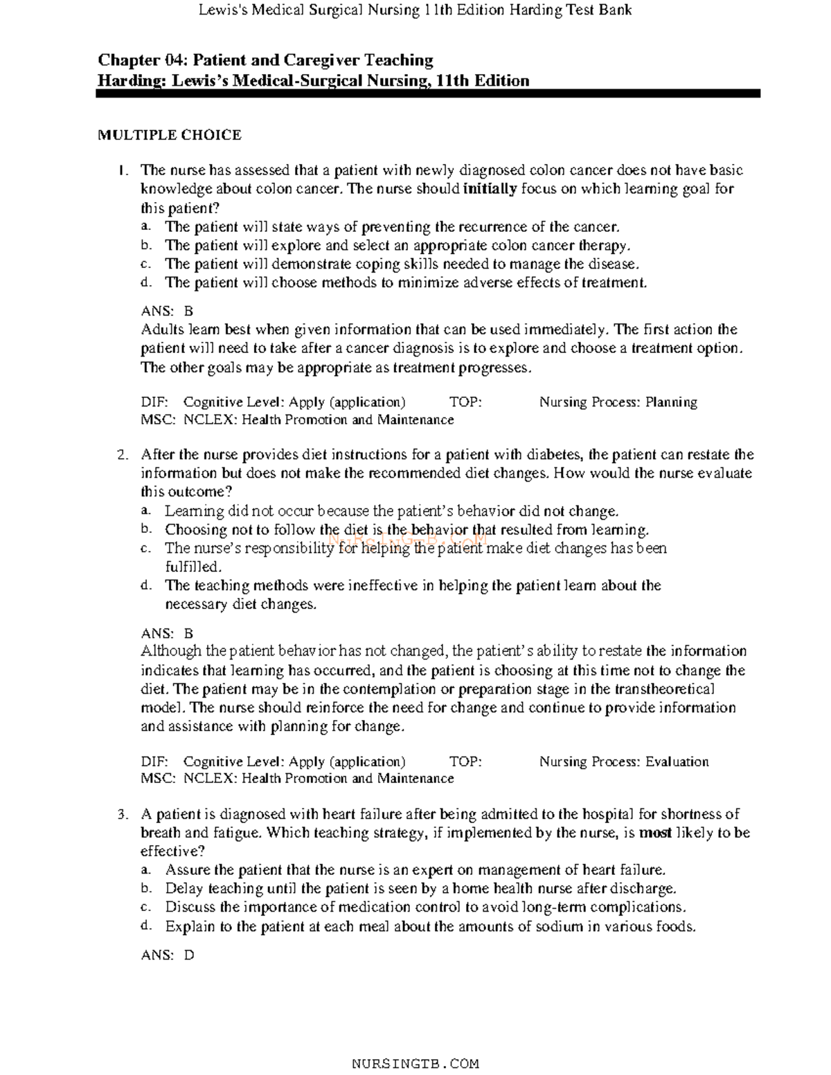 04 - lewis - NURSINGTB Chapter 04: Patient and Caregiver Teaching ...