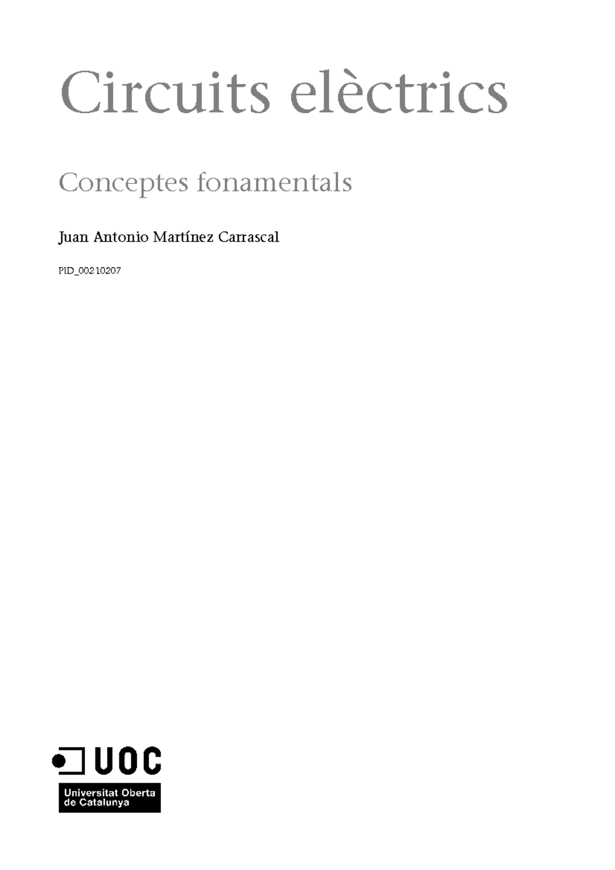 Modul 2 - Apunts 2 - Circuits elèctrics Conceptes fonamentals Juan ...