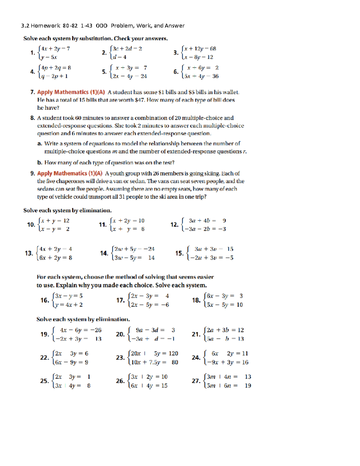 AA2 3.2 Homework Pages 80-82 - MATH 1314H - 3 Homework 80-82 1-43 ODD ...