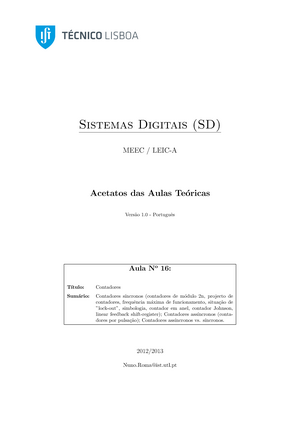 Aula 16 Contadores Sistemas Digitais Studocu