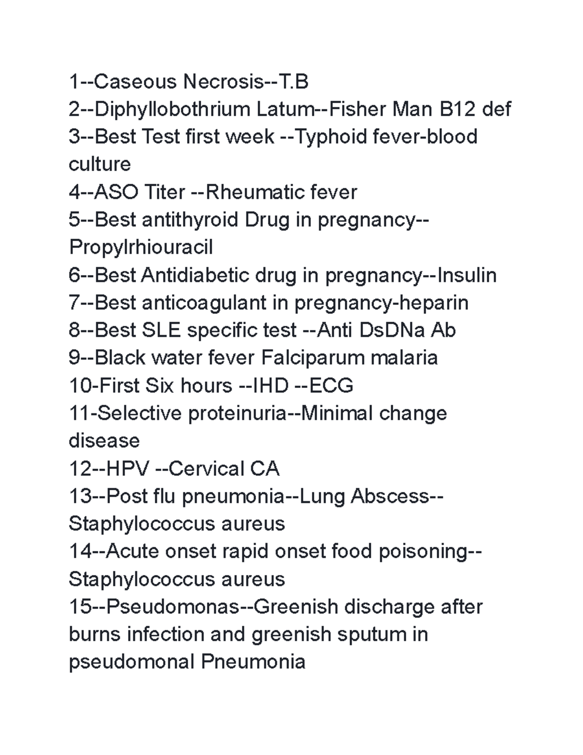 IMP; Pointi - Biology notes - 1-Caseous Necrosis-T 2-Diphyllobothrium ...