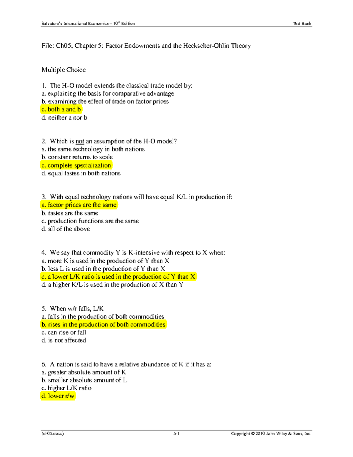 ECS3702-cp 5 test bank - International Economics - File: Ch05; Chapter ...