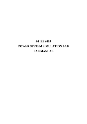 04 EE 6493 Power System Simulation LAB Manual 04 EE 6493 POWER