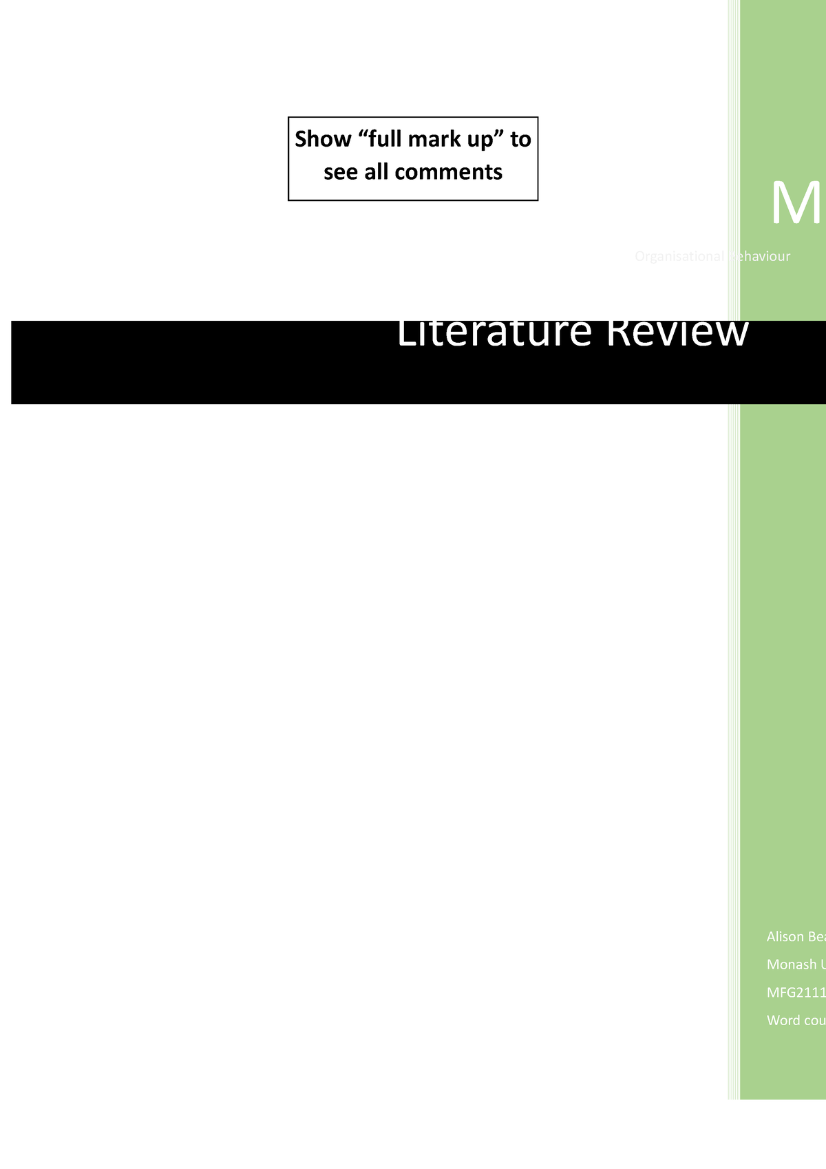 monash university literature review