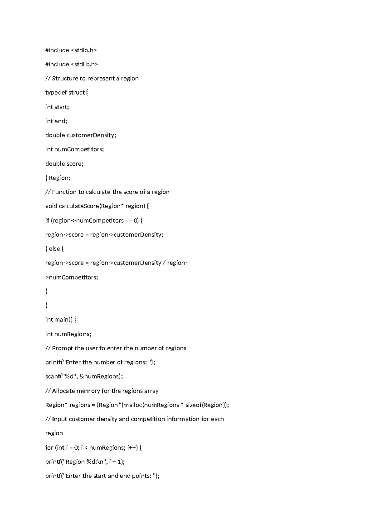 DAA Source Code - #include #include // Structure to represent a region ...