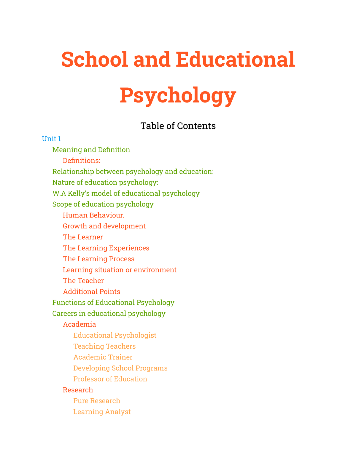 School And Educational Psychology Notes - School And Educational ...