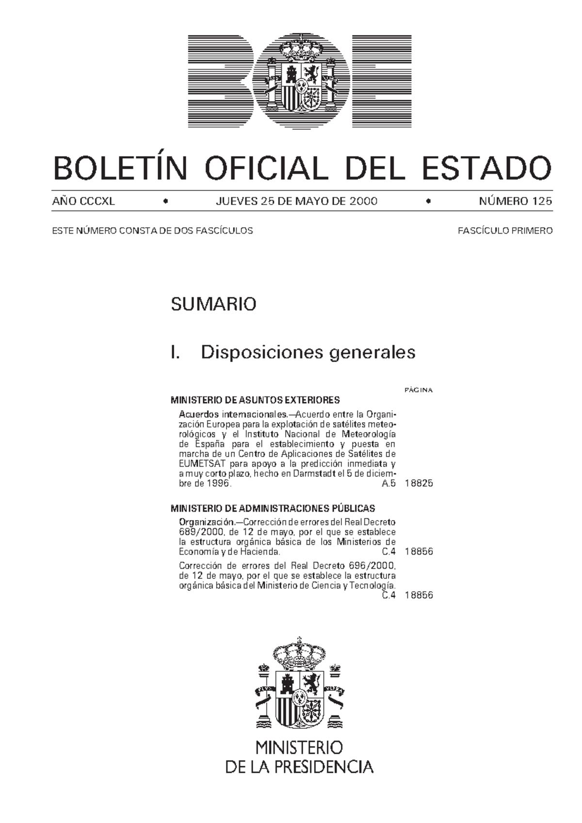 BOE S 2000 125 - Boe España - Inicio Directorio Mensual Buscar Ayuda ...