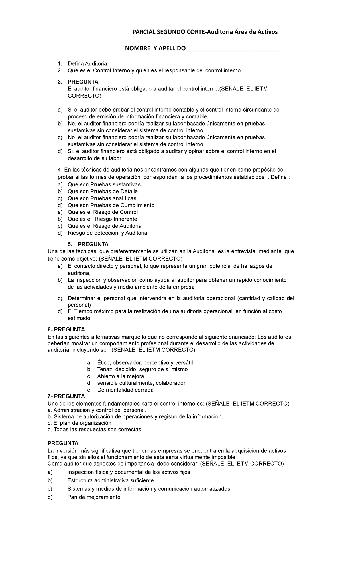 2 - Parcial Auditoria Activos- R - PARCIAL SEGUNDO CORTE-Auditoria Área ...