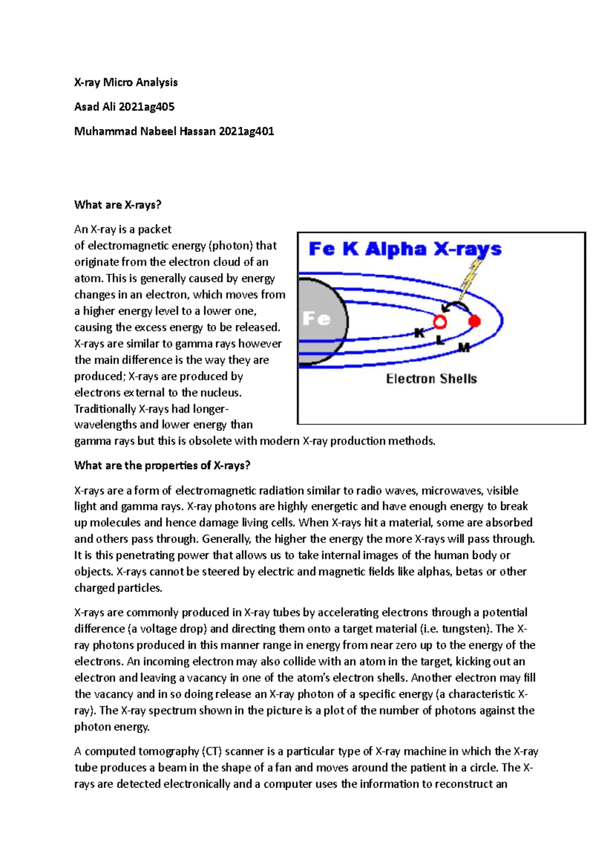 Xray microanalysis final 1 - X-ray Micro Analysis Asad Ali 2021ag ...