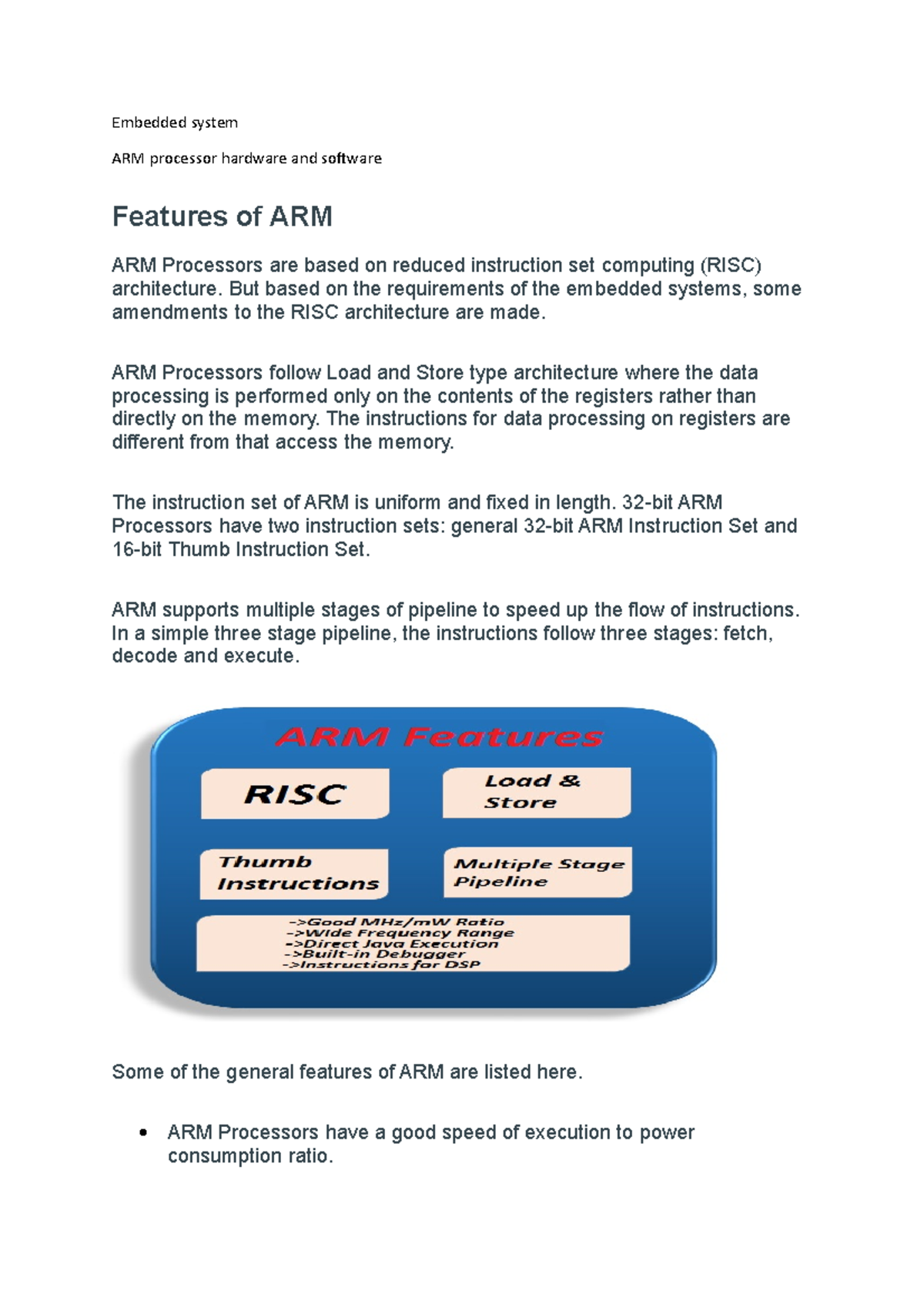 Embedded System Notes - Embedded System ARM Processor Hardware And ...