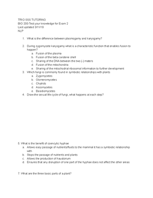 Copy of BIO 200 Final EXAM Study Guide - BIO 200 FINAL EXAM STUDY GUIDE ...