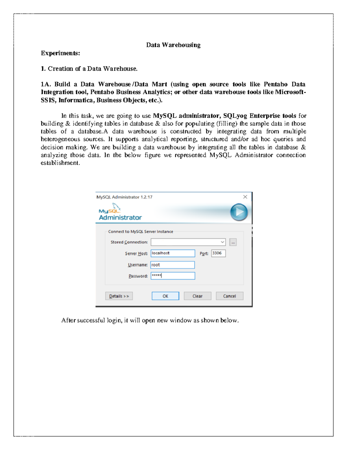DWDM - Data warehouse and data minning lab material - Data Warehousing ...