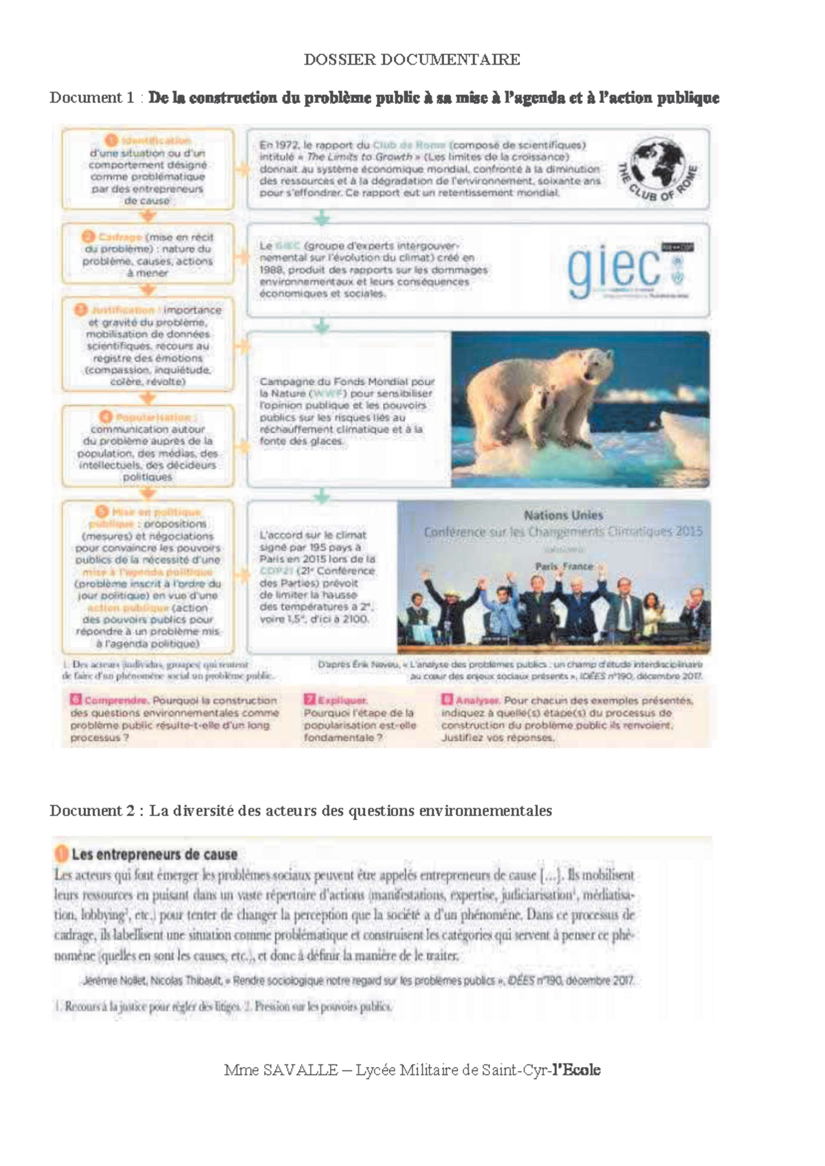 Dossier doc chap 11 - DOSSIER DOCUMENTAIRE Document 1 : Document 2 : La ...