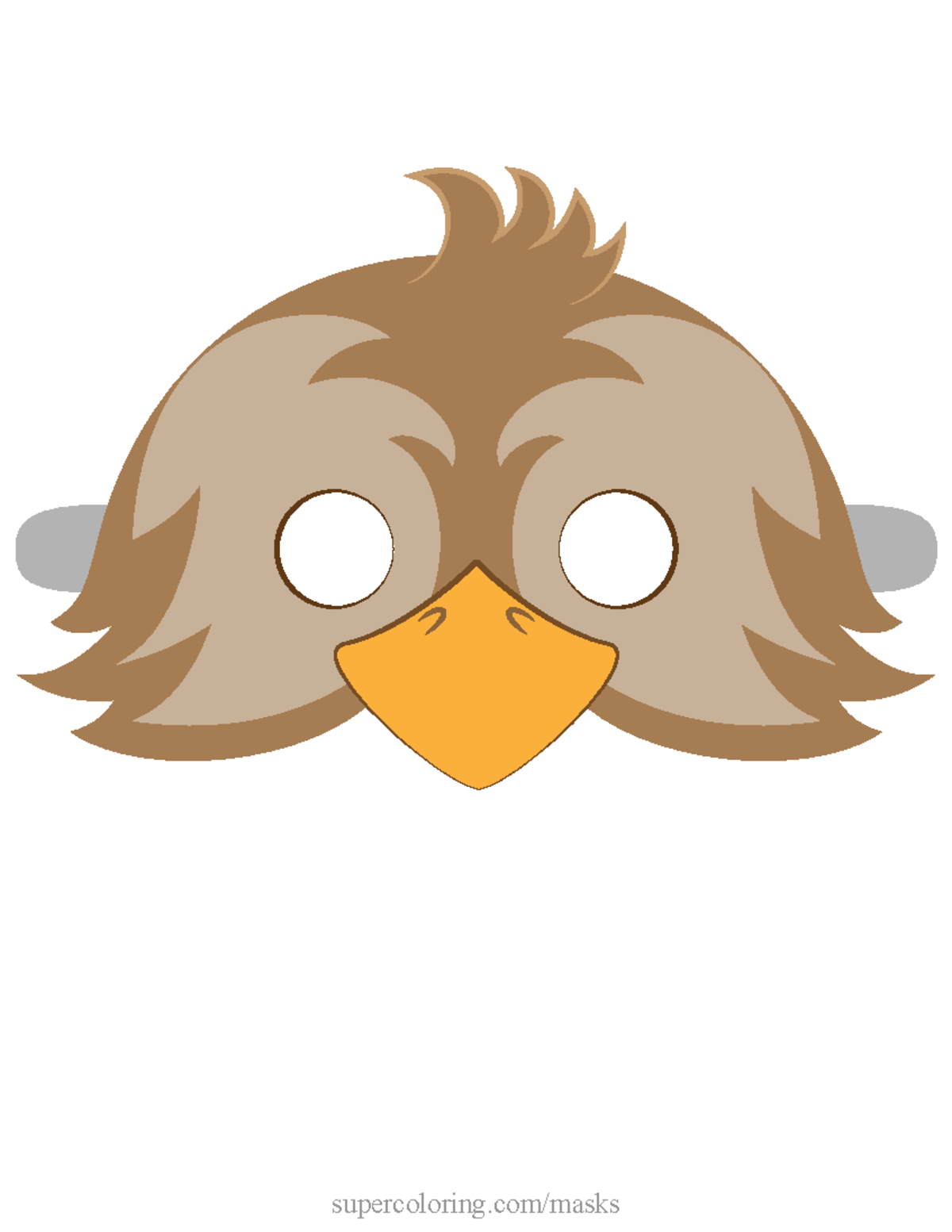 Bird mask colored template paper craft - appreciation of ethics and ...
