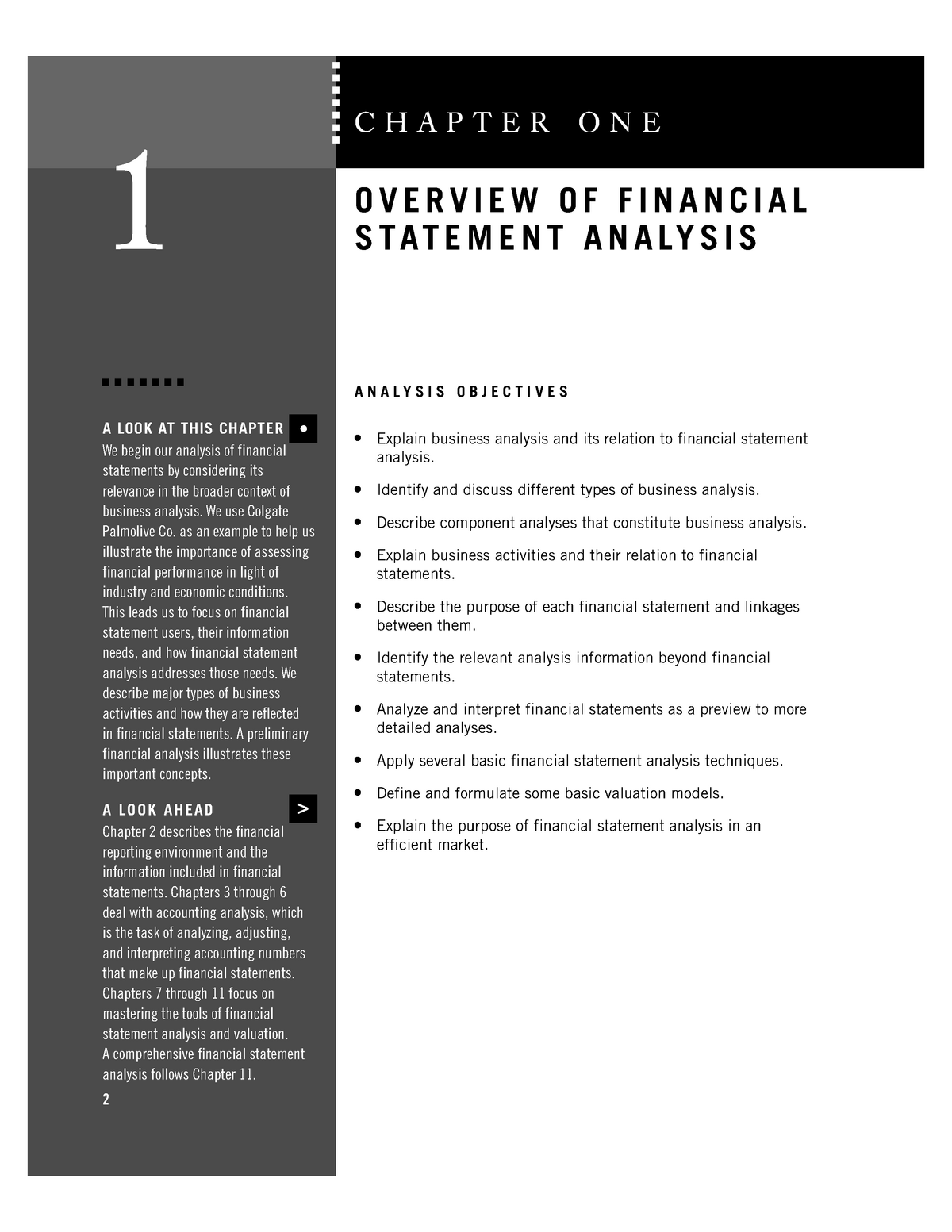 Ch1 Overview Of Financial Statement Analysis 2017 2 - Financial Analysis - Studocu