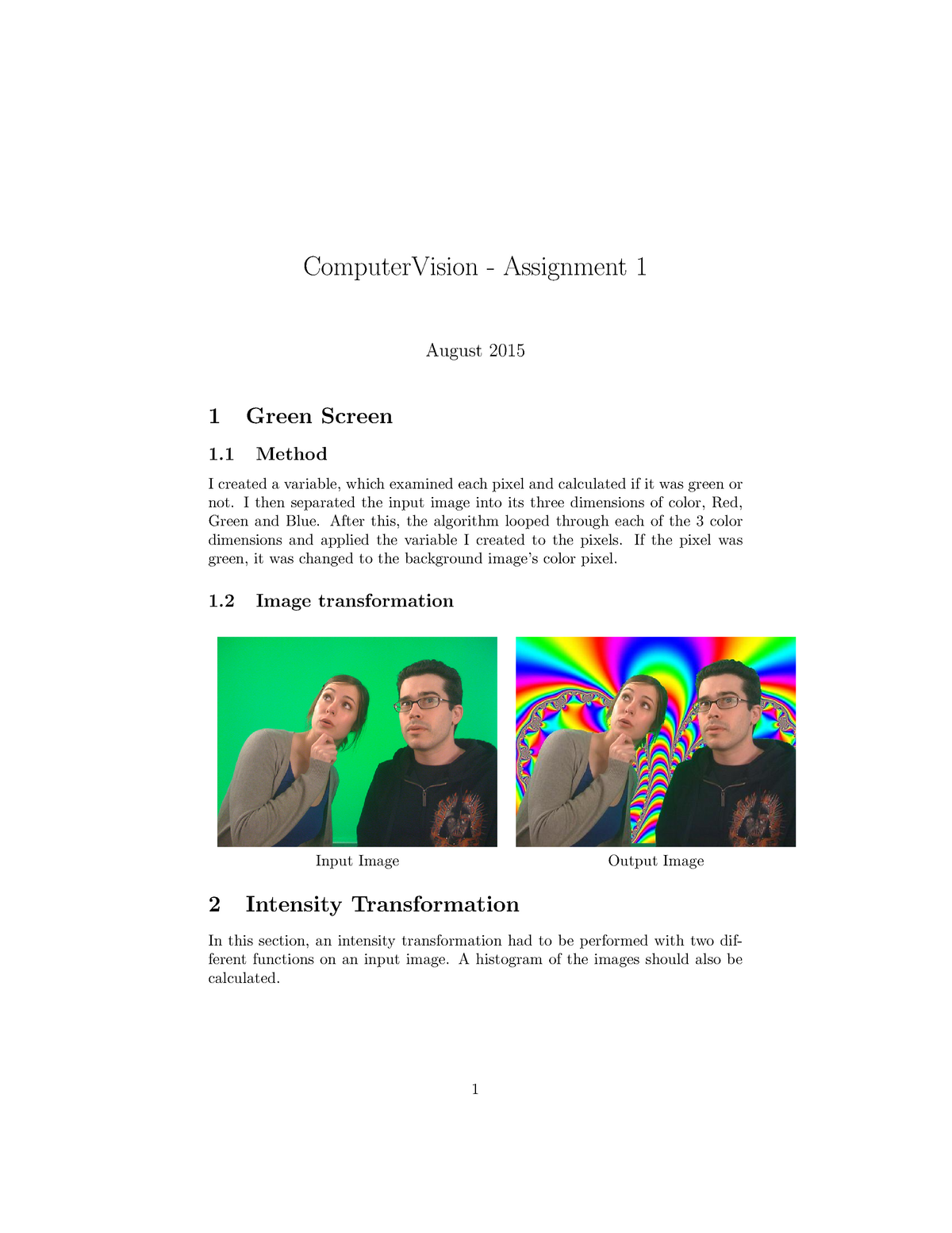 assignment for computer vision