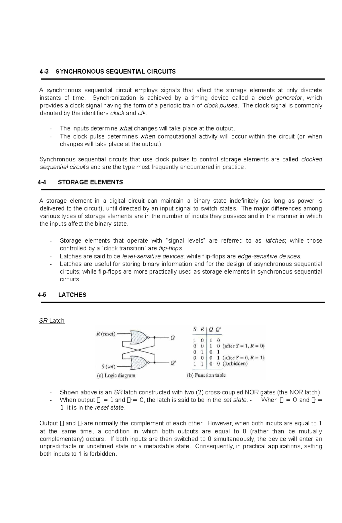 Electronics Logic Circuits and Switching - 4-3 SYNCHRONOUS SEQUENTIAL ...