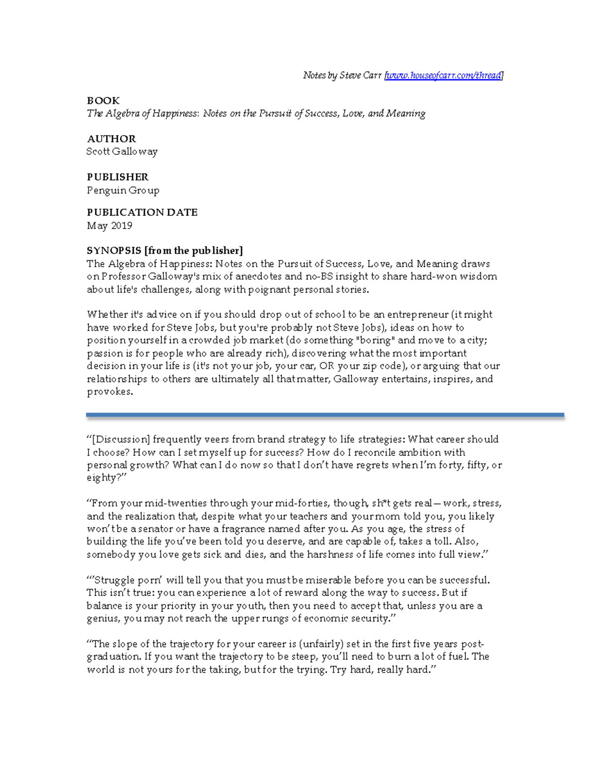 Algebra+of+Happiness - Notes by Steve Carr [houseofcarr/thread] BOOK ...