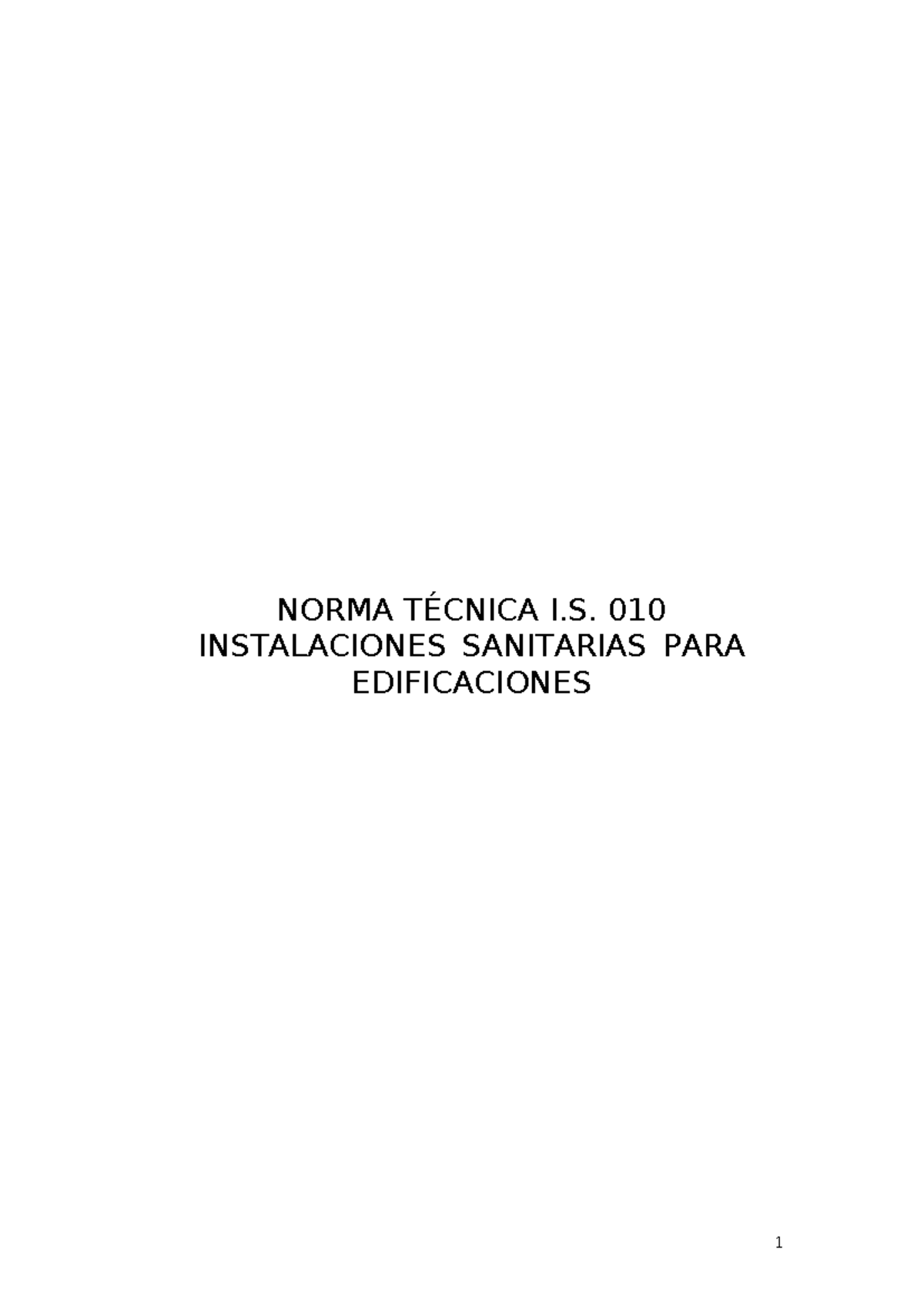IS.010 - NORMA TÉCNICA I. 010 INSTALACIONES SANITARIAS PARA ...