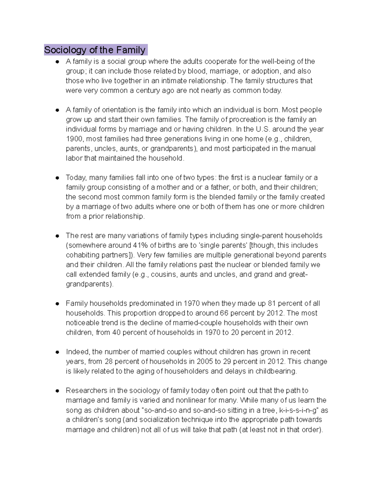 Chapter 6 - Part 2 - Intro to Women's Studies - Sociology of the Family ...