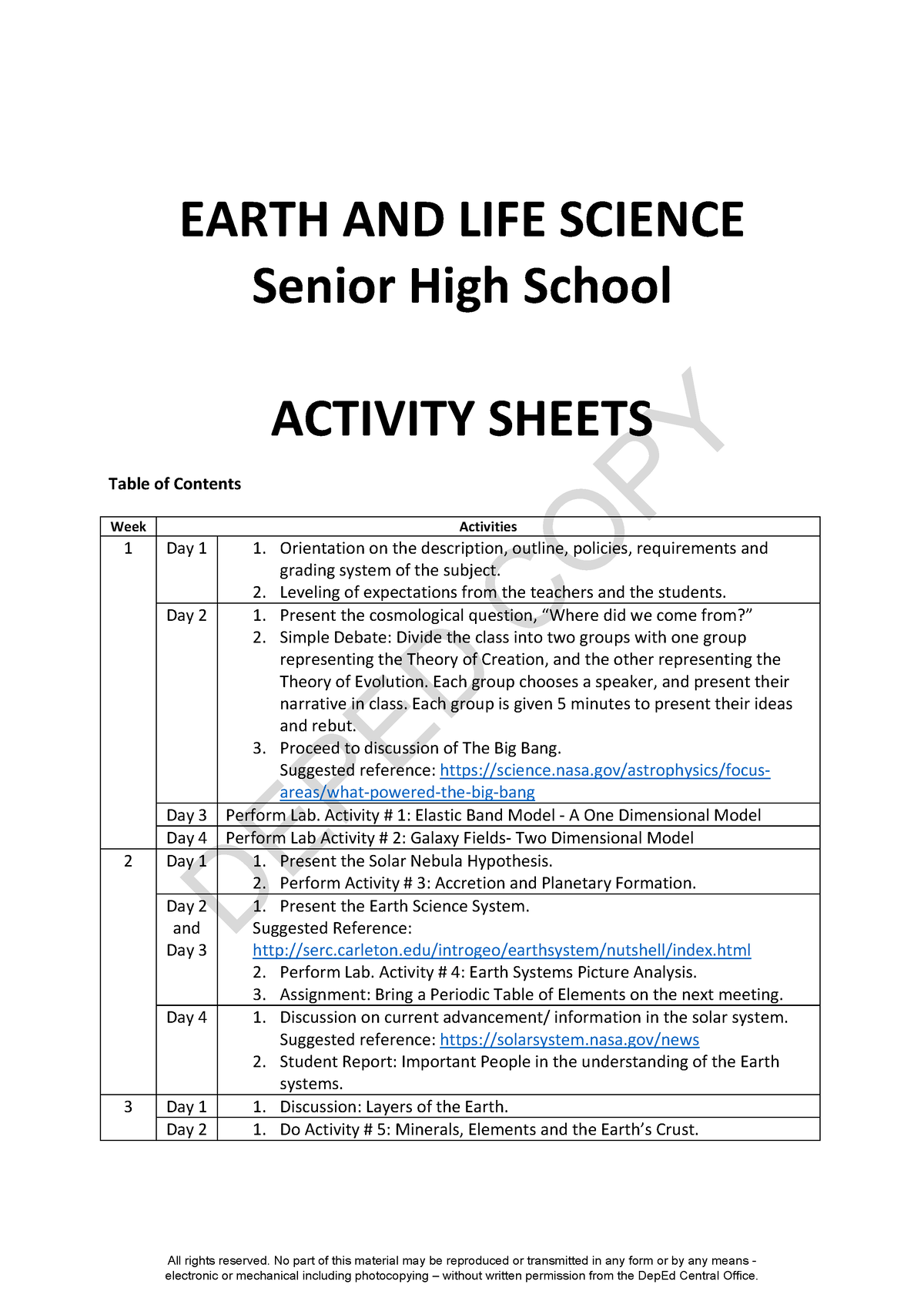 Earth And Life Science AS Revised - DEPED COPY EARTH AND LIFE SCIENCE ...