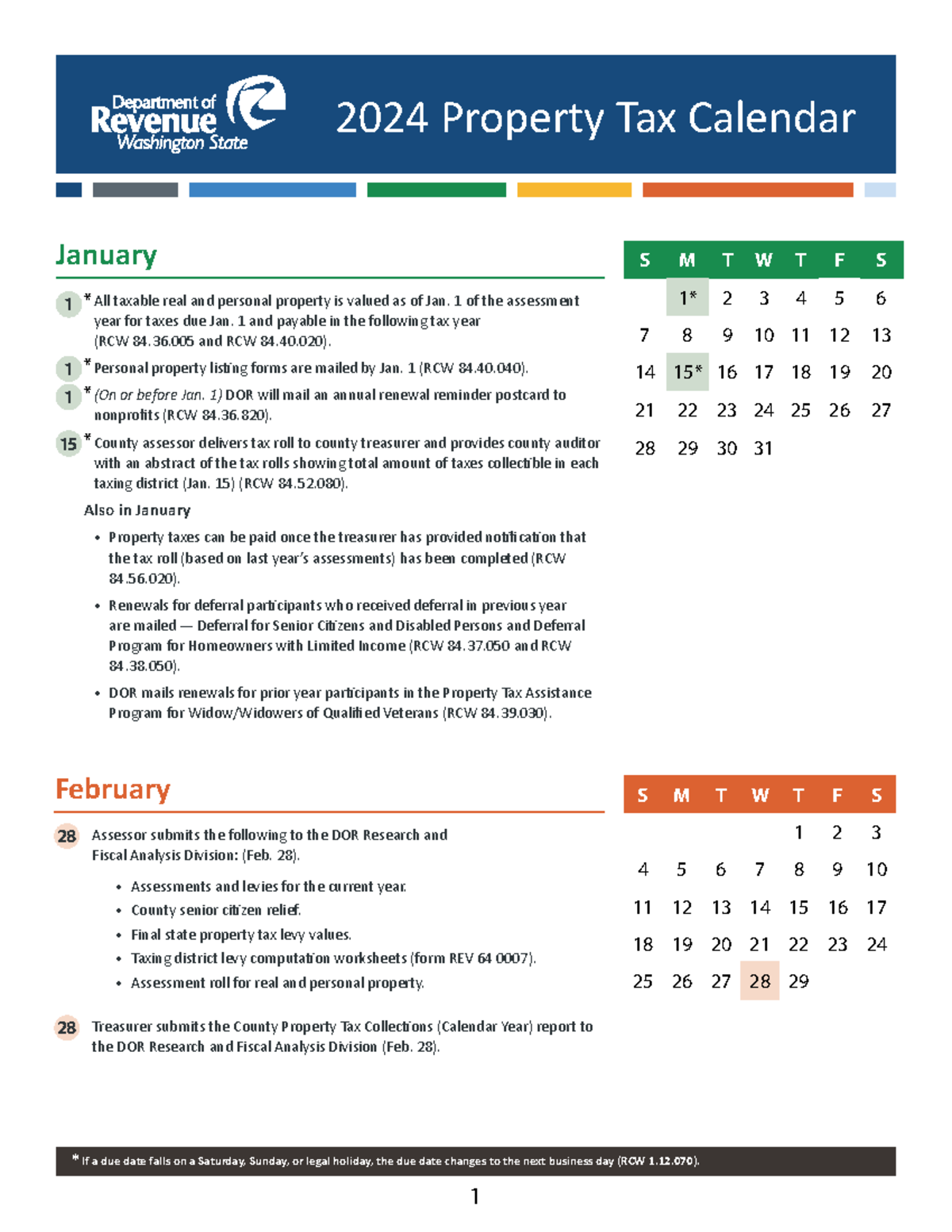 2024 property tax calendar final * If a due date falls on a