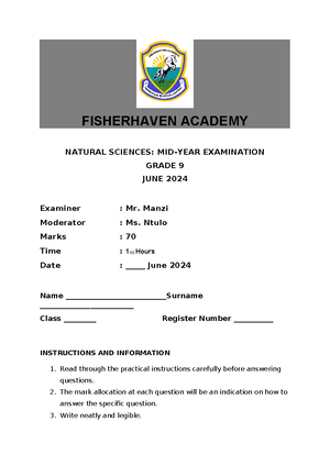 Gr9NS Revision exercise Term 1 - Grade 9 Natural Science Revision Test ...
