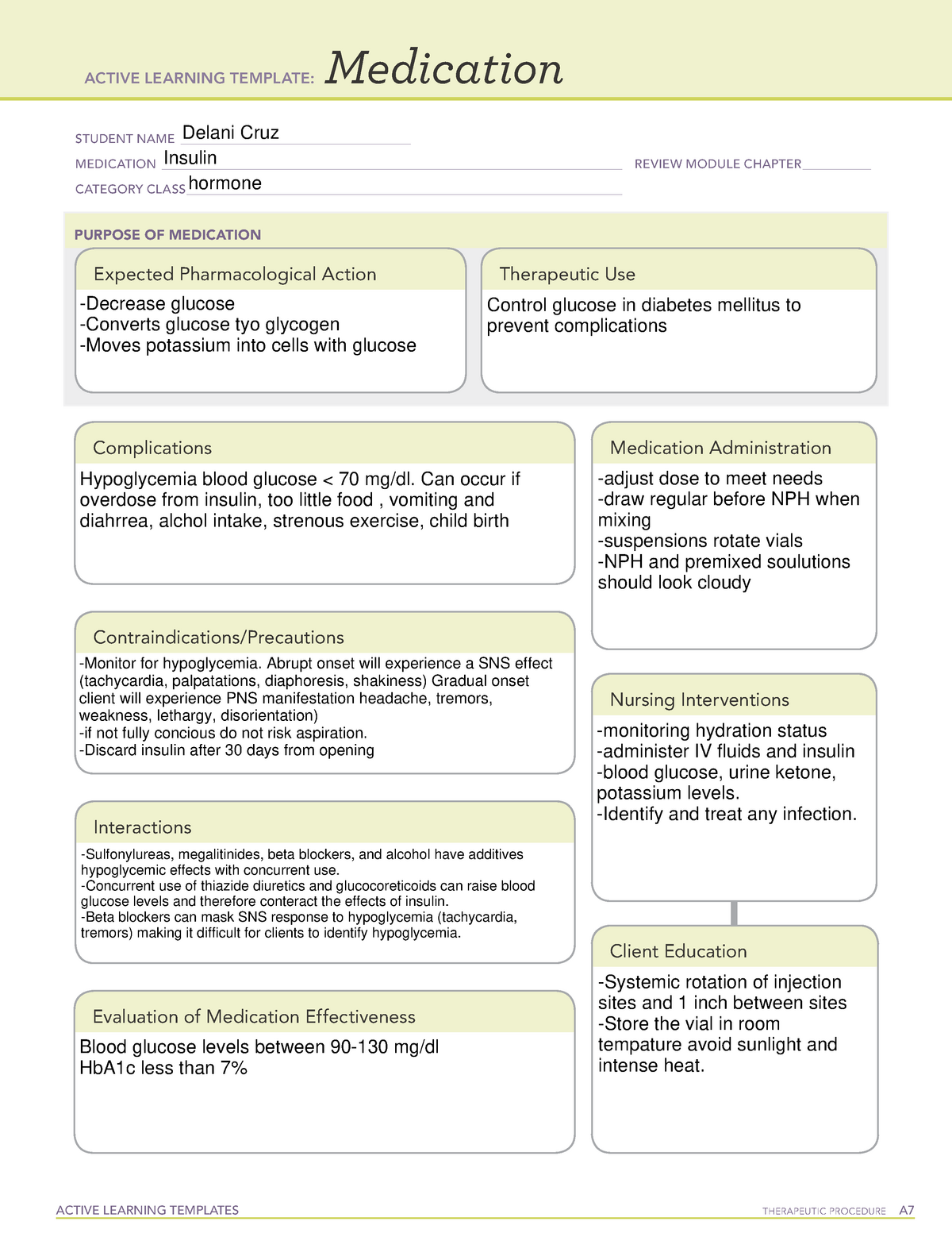 ati-template-insulin-active-learning-templates-therapeutic-procedure-a-medication-student-name