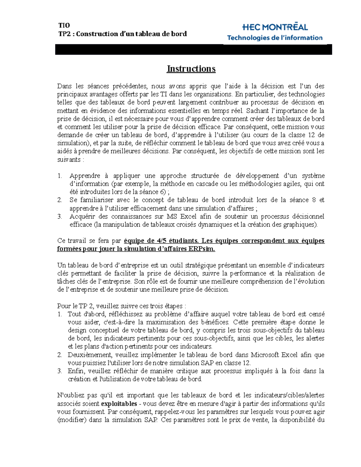 TP2 Instructions - TIO TP2 : Construction d’un tableau de bord ...