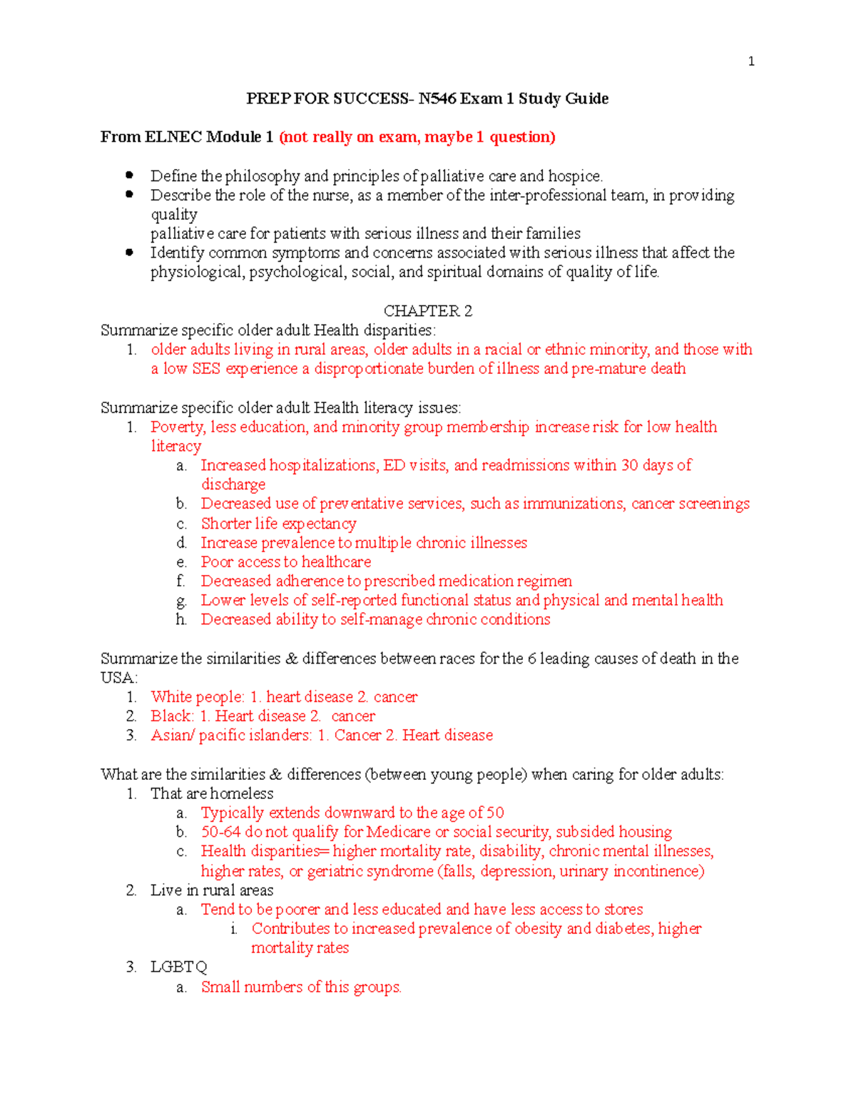 PREP FOR Success Week 3 Study guide N546 - PREP FOR SUCCESS- N546 Exam ...