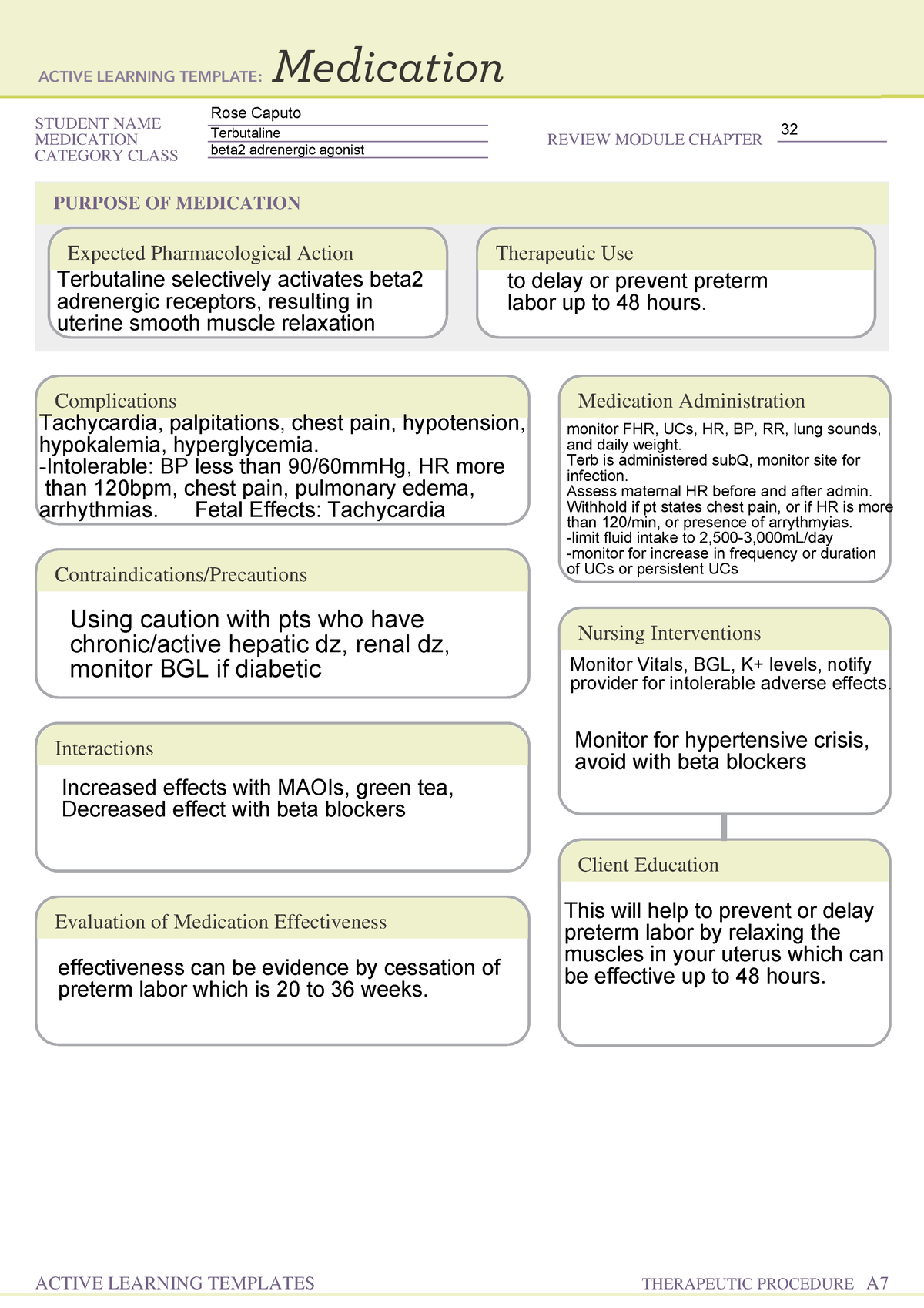 Med Template For Terb ATI RN Maternal Newborn Online Practice 2019 B ...