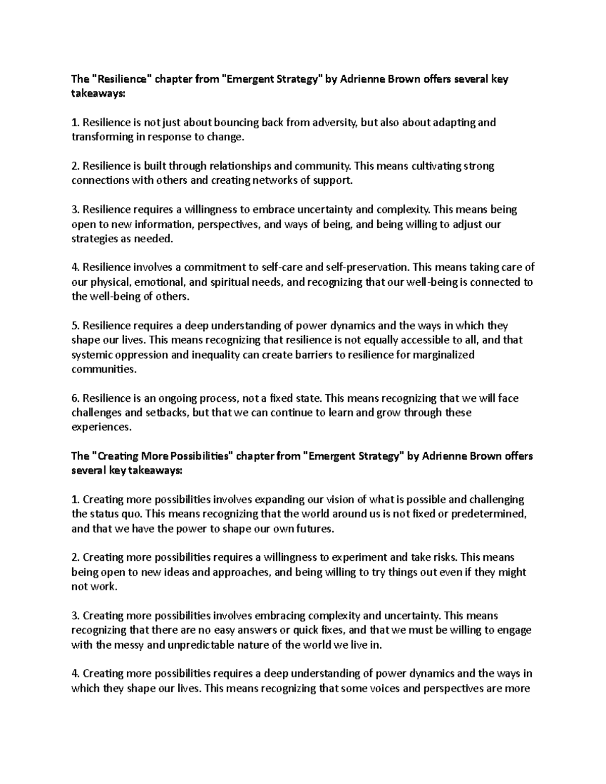 Emergent Strategy by Adrienne Brown Takeaways - The 