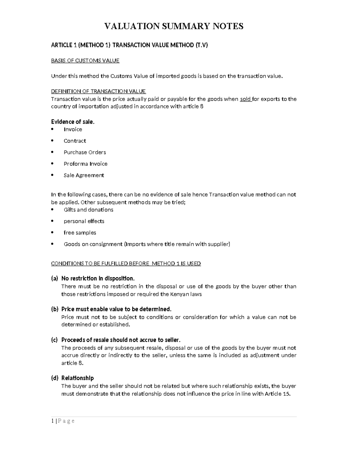 ACV Bamburi Valuation Summary Notes AT A Glance -2017 - ARTICLE 1 ...