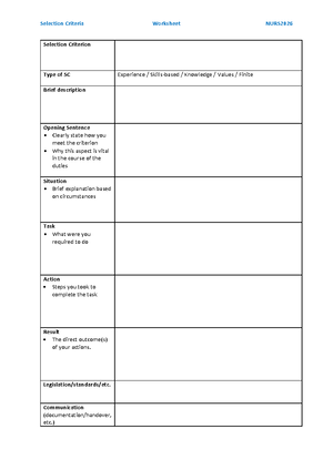 Selection Criteria Assignment - Kaysey Johnstone 2 Chieti Place, Gwelup ...