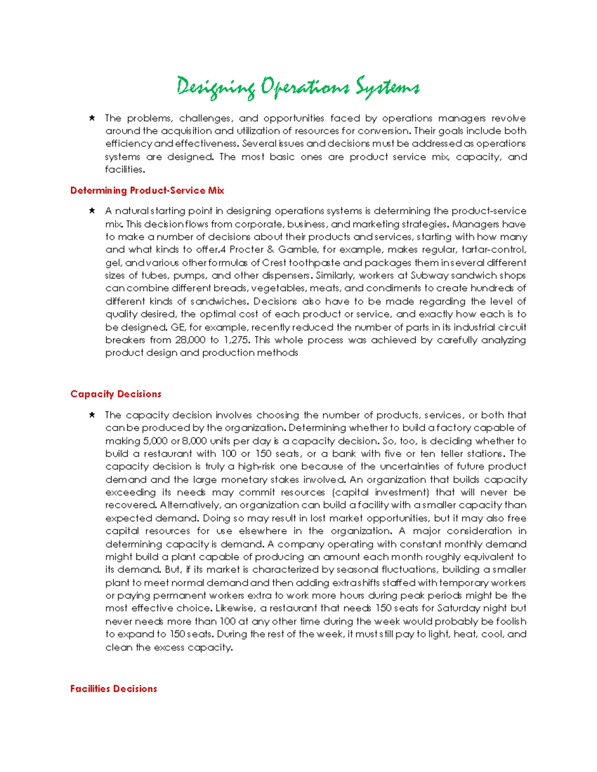 Designing Operations Systems - Their goals include both efficiency and ...