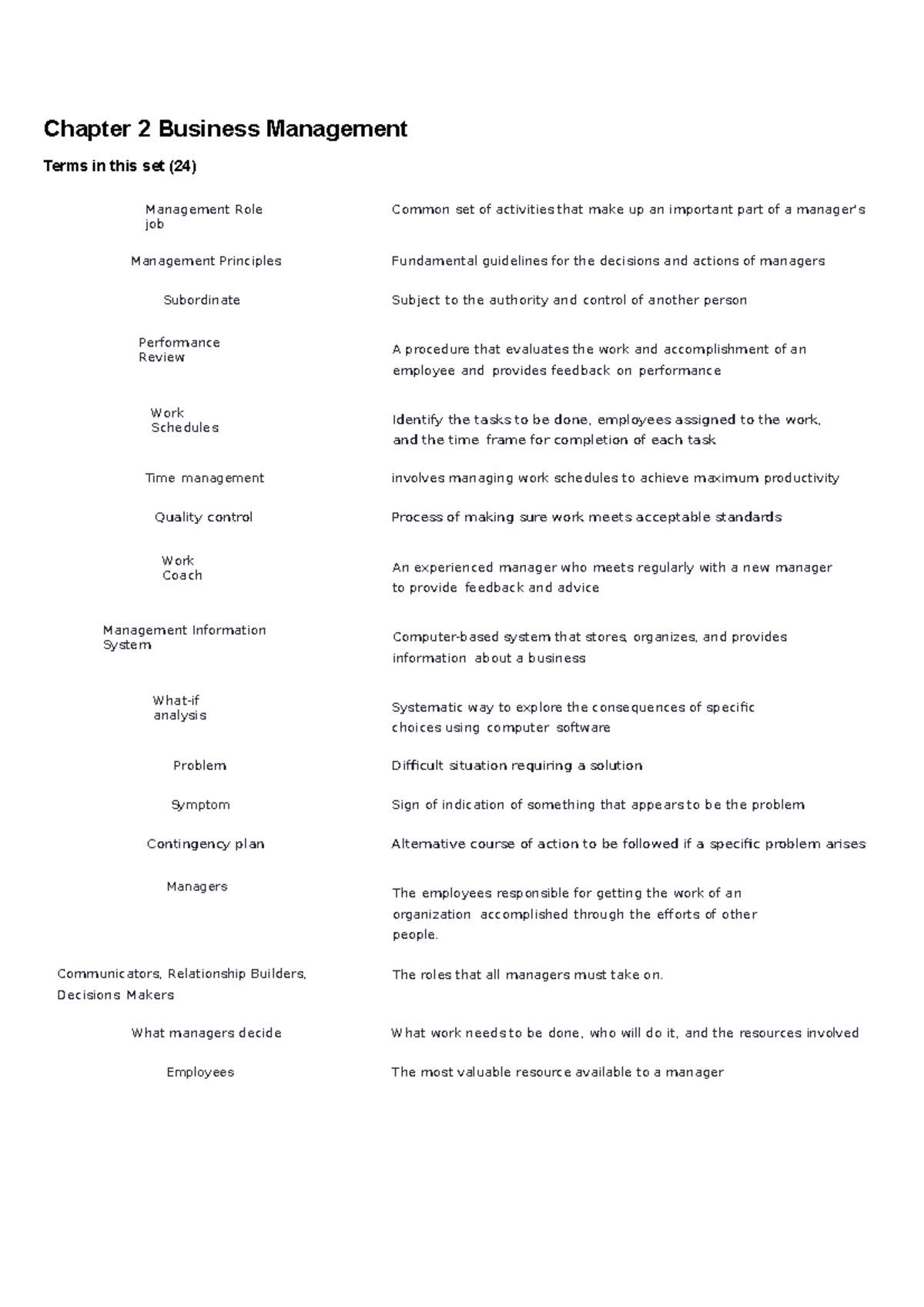 Chapter 2 Business Management Flashcards - Chapter 2 Business ...