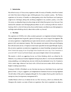 Assignment 1 AL2 - UNIVERSITY OF NAMIBIA DEPARTMENT OF LANGUAGE ...