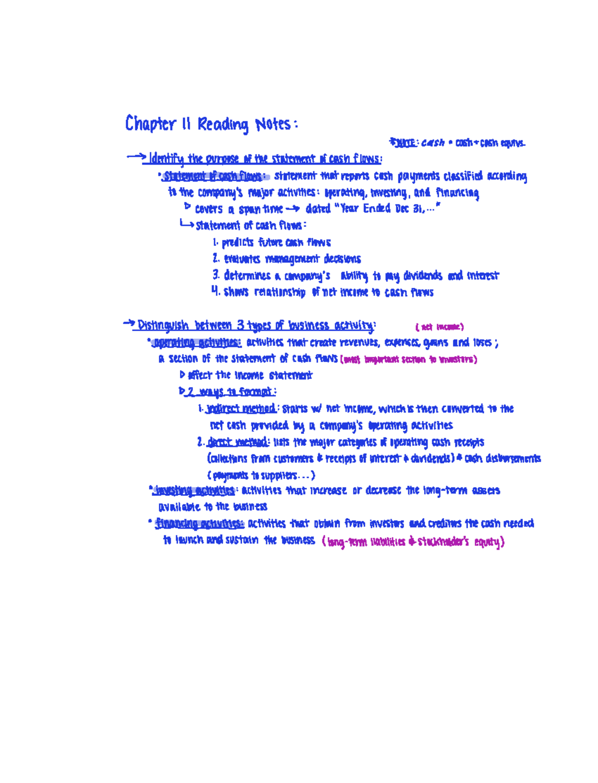 Chapter 11 The Statement of Cash Flows - BUS 214 - Studocu