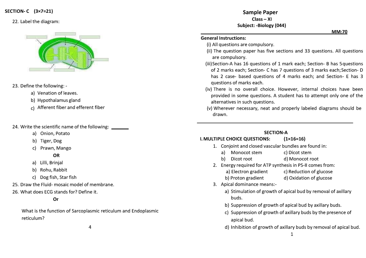 11 BIO Sample Paper - i want - SECTION- C (3 7=21) Sample Paper Label ...