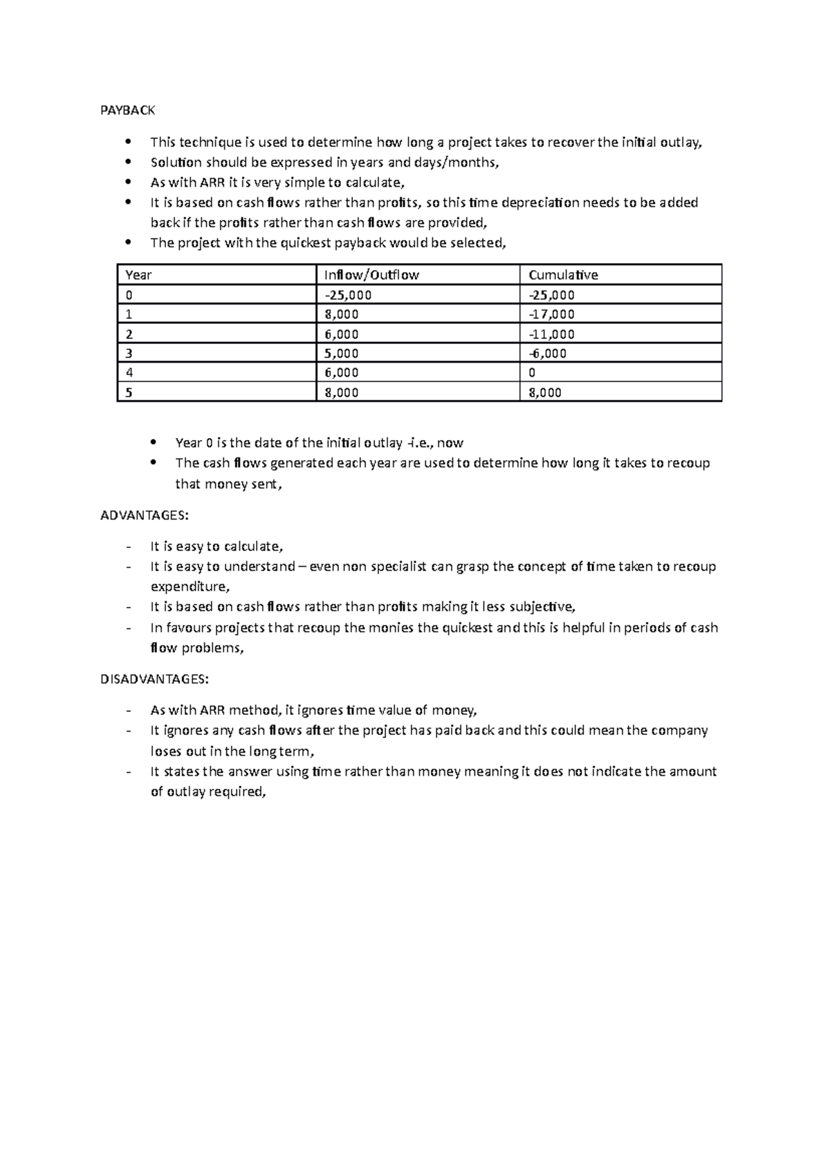 Payback method - PAYBACK This technique is used to determine how long a ...