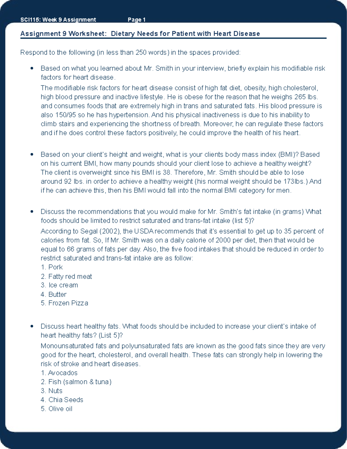 SCI115 Wk9 Assn Fdoreen 12032022 - SCI115: Week 9 Assignment Page 1 ...