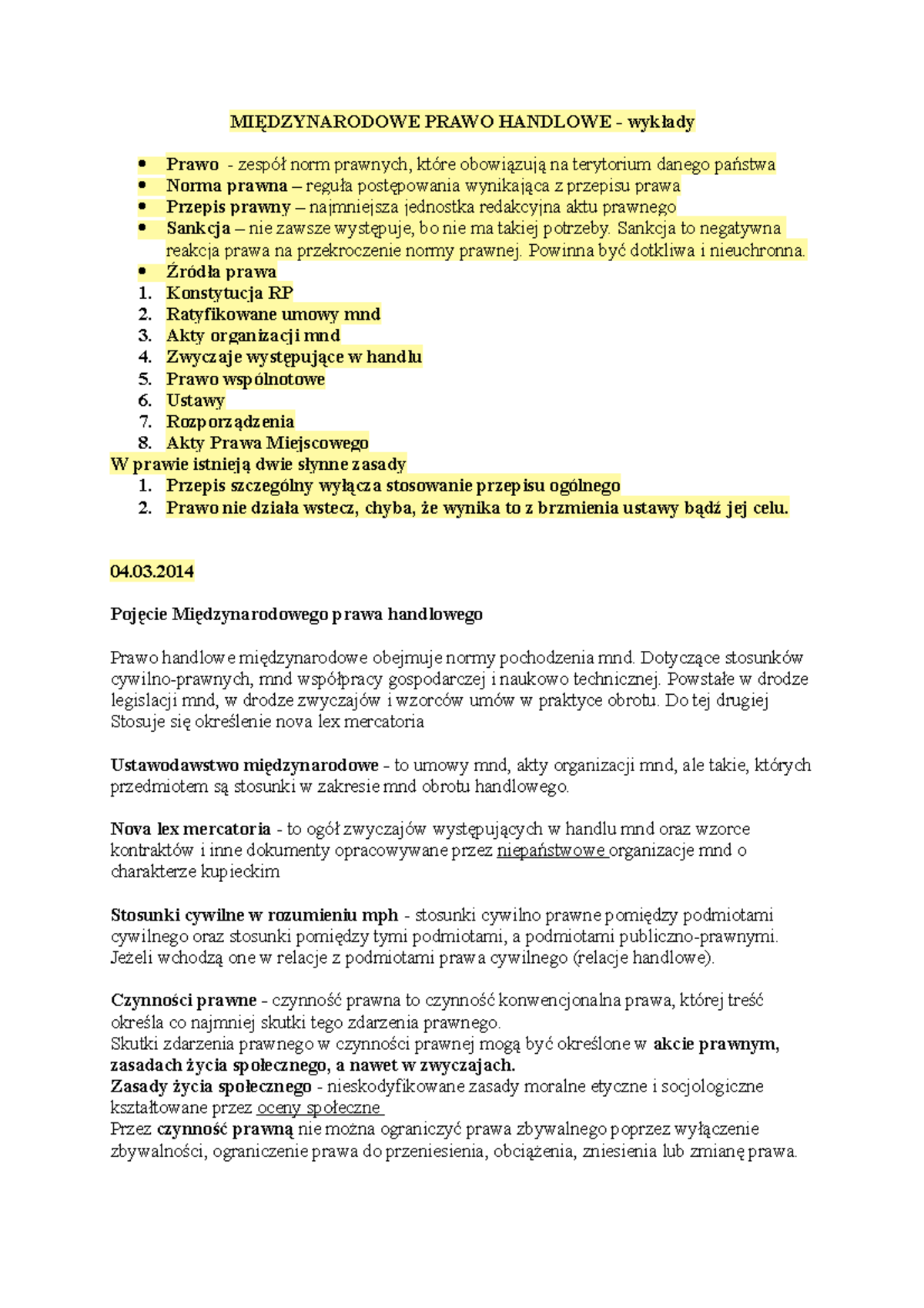 Wykłady-MPH - Notatki Z Wykładu Some Of The Lectures - PRAWO HANDLOWE ...