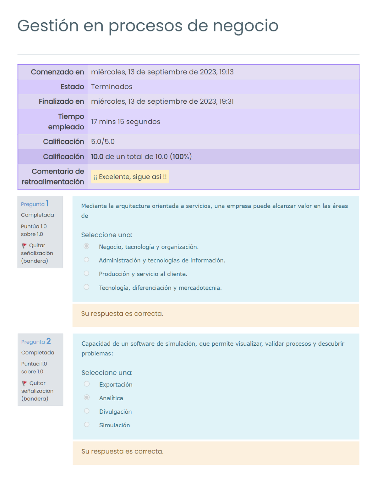 Gestion En Procesos De Negocio - Modalidad De Examenes Semana 3 - Studocu